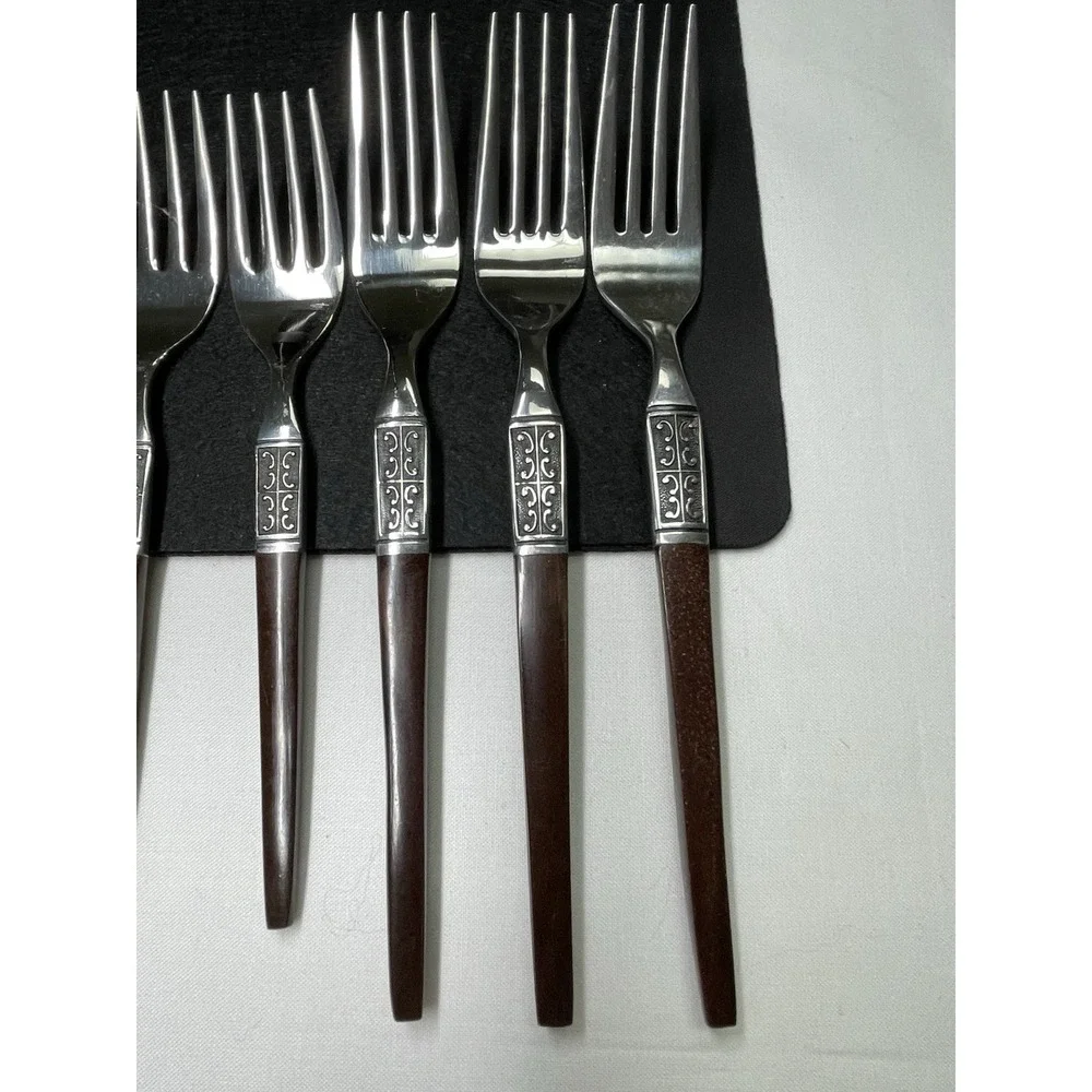 Vintage 1960s EKCO Eterna La Joya Set 12 Forks Silverware Flatware Made in Japan